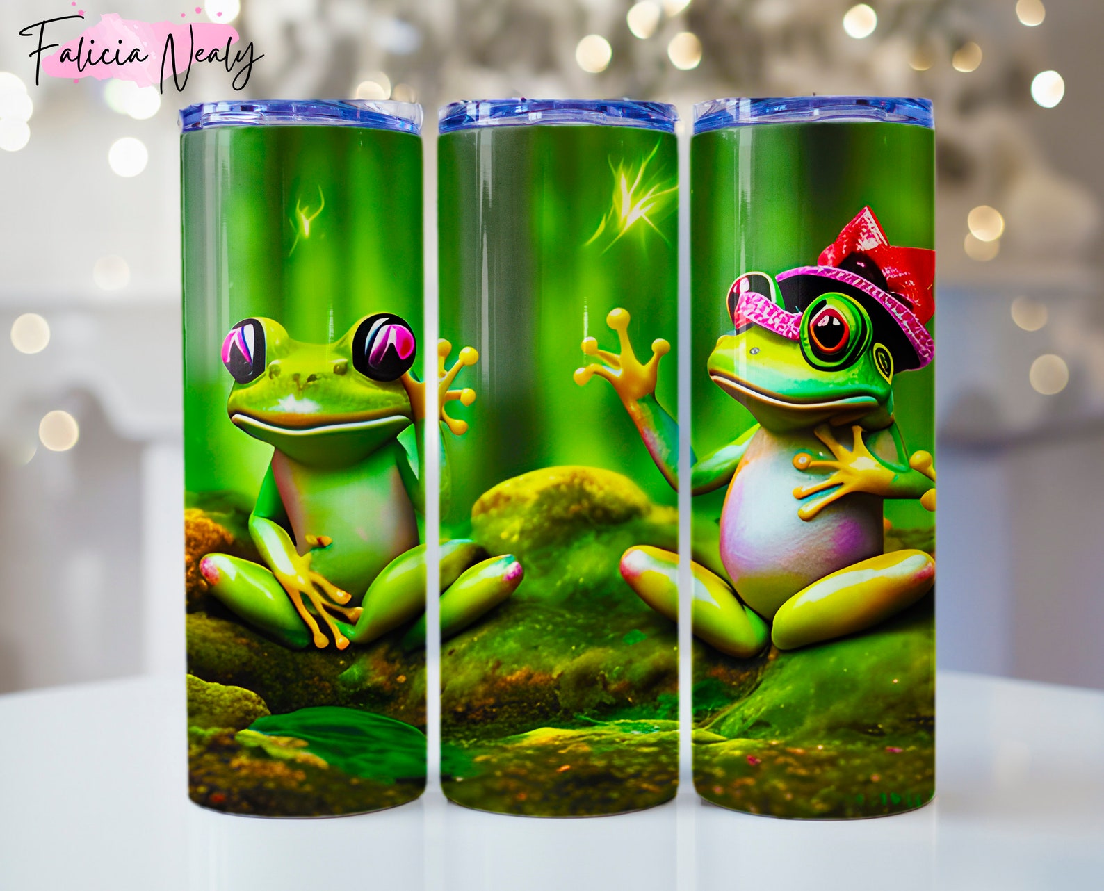 Cute Frog Sublimation Tumbler Wrap Png, Neon Color Png Design ...
