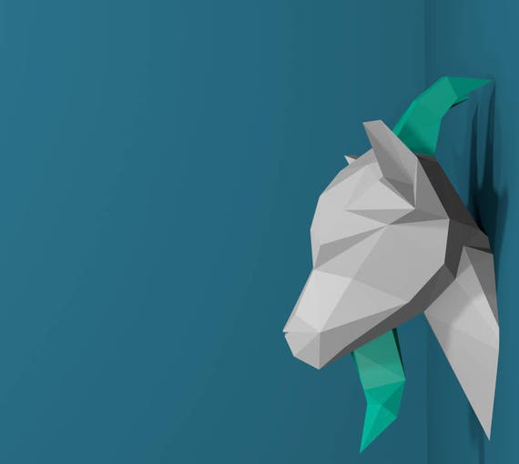 Papier Trophäe Papercraft Ziege Kopf Papier Tier Kopf Paper Craft Diy Ziegenkopf Ziegenkopf Selbermachen