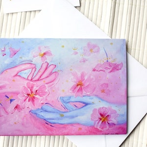 Blossom Positivity Card ~ Empowerment Card ~ Note Card With Envelope ~ A6 Folded Note Card
