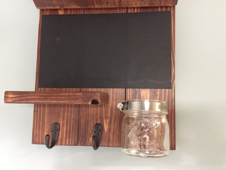 Wall Mail Organizer With Chalkboard Mason Jar Mail Cubby & Etsy