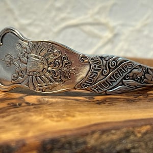 Vintage Silverplate Souvenir Spoon Bracelet, Austria-Hungary circa 1918……. no. 5748
