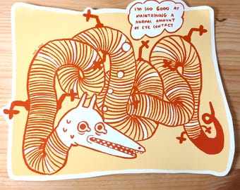 Zo goed in het behouden van oogcontact - Zeefdrukposter 25 x 20 cm