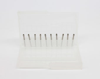 1.5mm 20pcs Electroplated Diamond Hollow Glass,Jewelry and Stone Carving Rotary Dremel Wire Core Drill Bit 10pcs set one Box