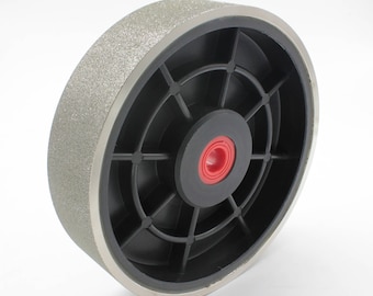 Amoladora lapidaria de 6 "x 1-1/2", cubo de plástico de diamante, rueda dura de pulido