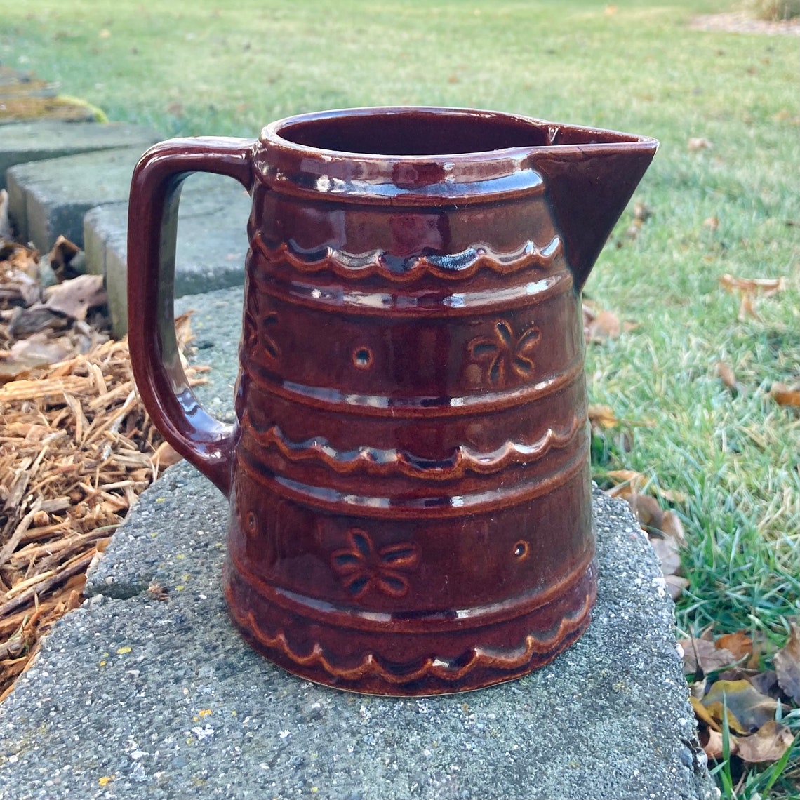Brown Marcrest Oven Proof Stoneware Pitcher Etsy