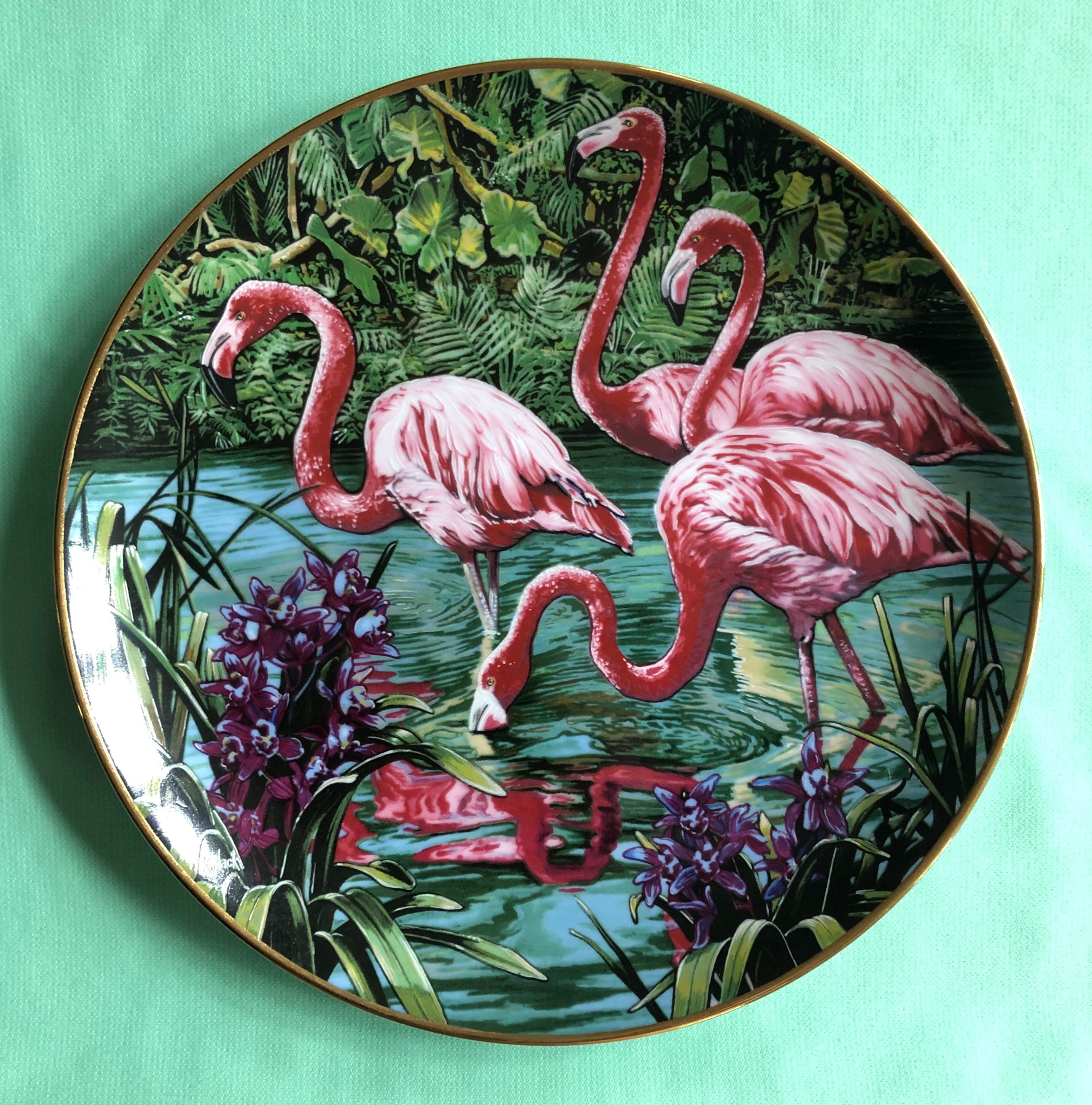 Flamingo melamine plates discount