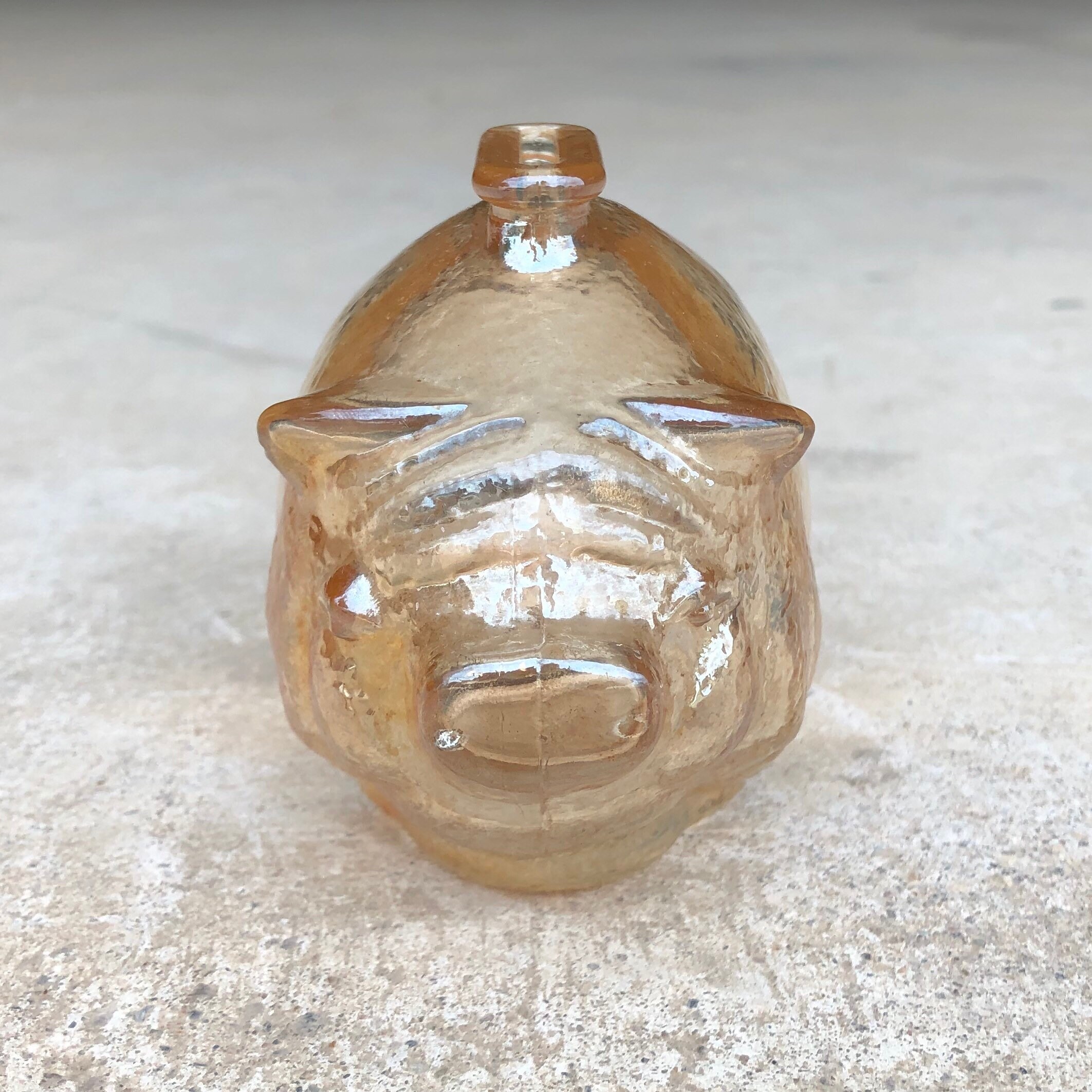 Small Vintage Glass Piggy Bank Etsy