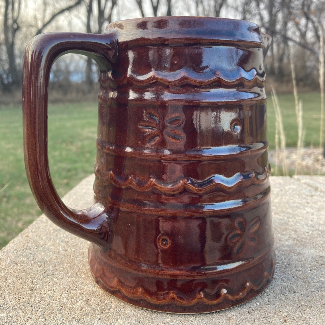 Brown Marcrest Oven Proof Stoneware Pitcher Etsy