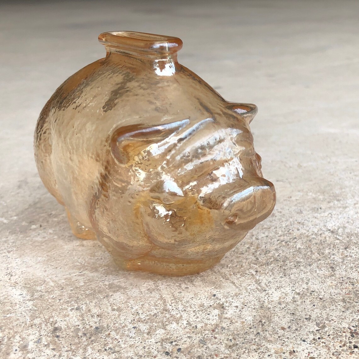 Small Vintage Glass Piggy Bank Etsy