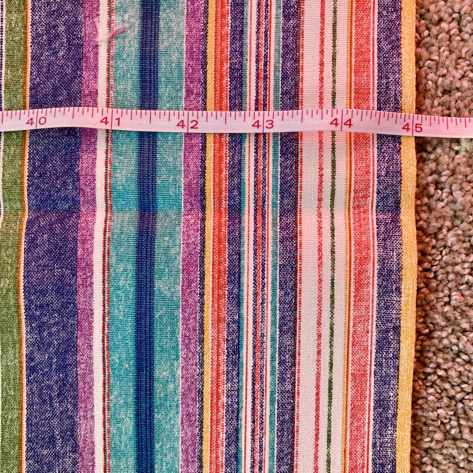 Vintage Concord Fabrics Inc. Multicolored Stripe Fabric Etsy