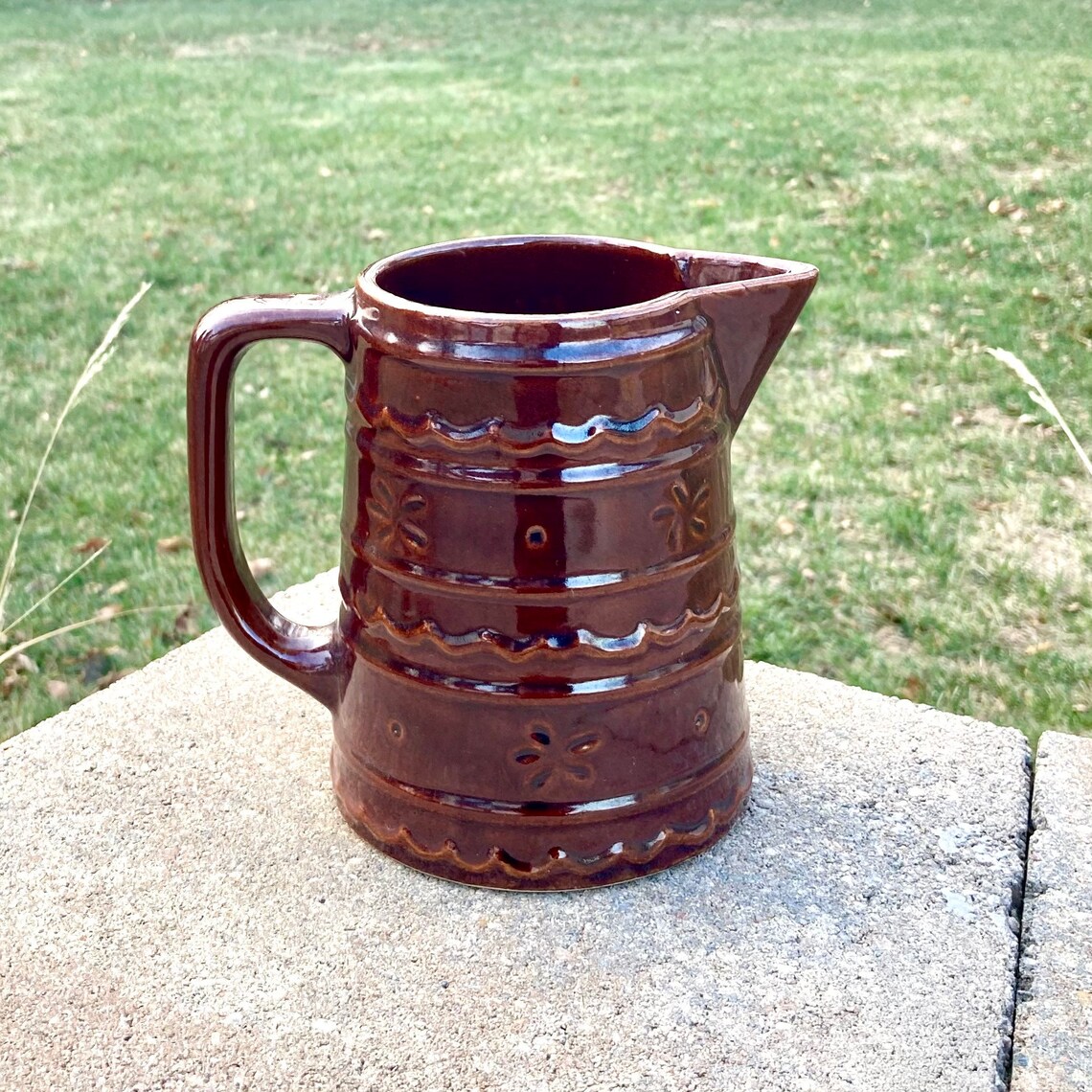 Brown Marcrest Oven Proof Stoneware Pitcher Etsy Israel