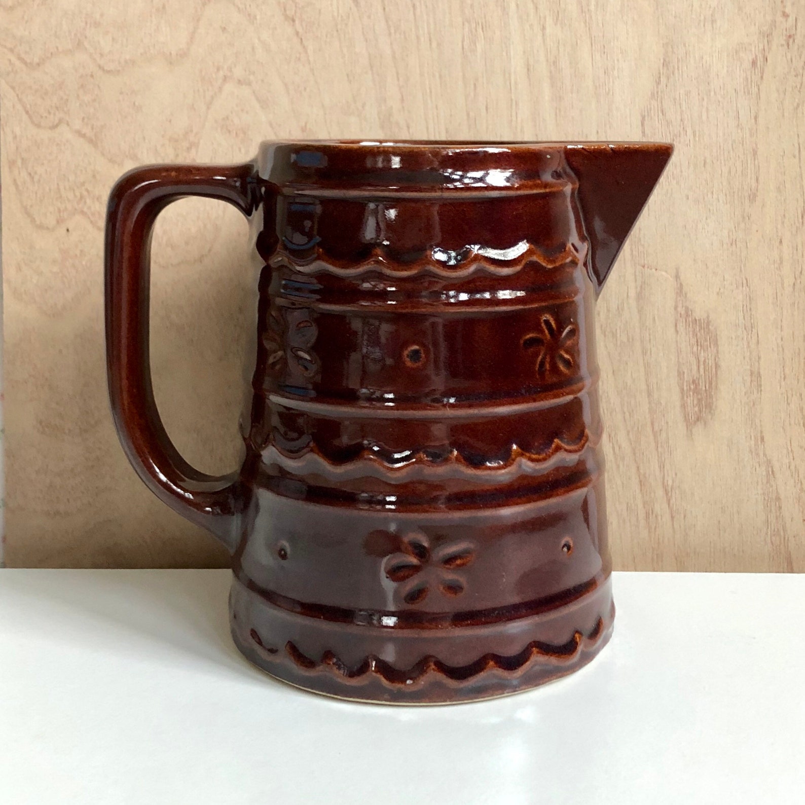 Brown Marcrest Oven Proof Stoneware Pitcher Etsy Israel