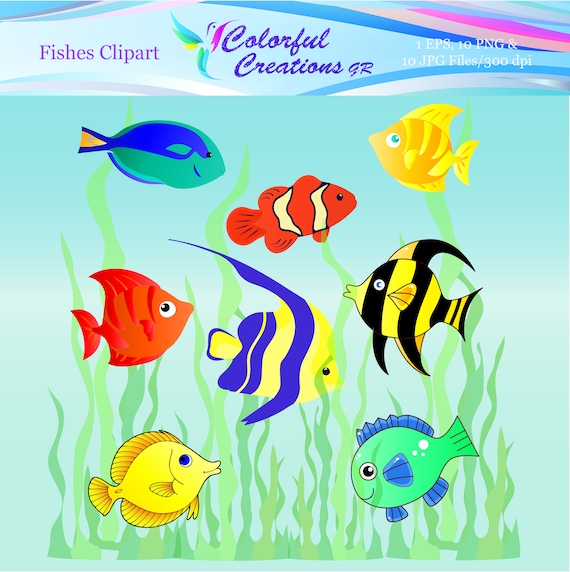 Clipart de pescado, Clipart de pescado tropical, Clipart de pescado  colorido, Clipart de pescado digital, artesanías, para uso personal y  comercial - Etsy España