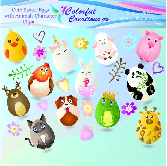 Cute Easter Eggs With Animal Character Digital Clipart Kids - Etsy Australia Cute Easter Eggs With Animal Character Digital Clipart Kids - Etsy Australia