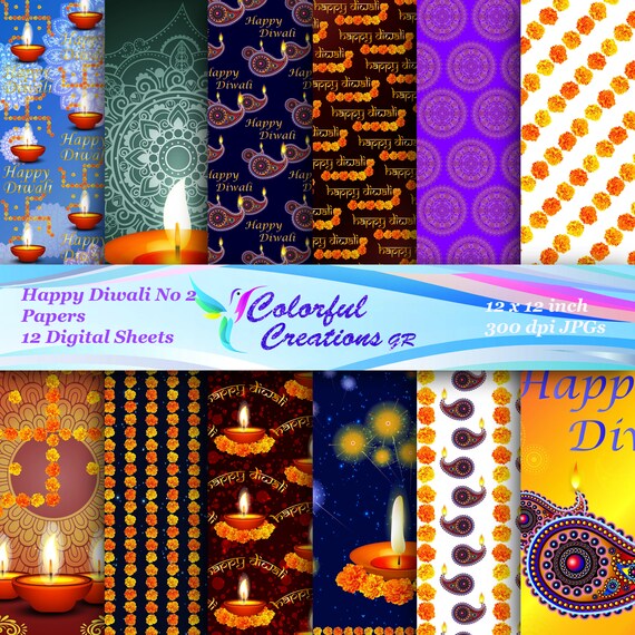 Happy Diwali Digital Papers Diwali Digital Papers Indian - Etsy