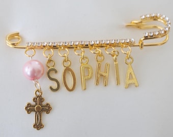 Personalized Baby Pins-Stroller Pin-Baptism Pin-Baby Pin-Greek Baby Pin-Baby Name Pin-Pin Baby-Baptismal Girl pin