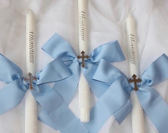 Custom Baptism Palm Sunday Candle| Easter Candle| Personalized candle| Palm Sunday Candles| Greek Easter| Orthodox Easter , Carriage Candle|