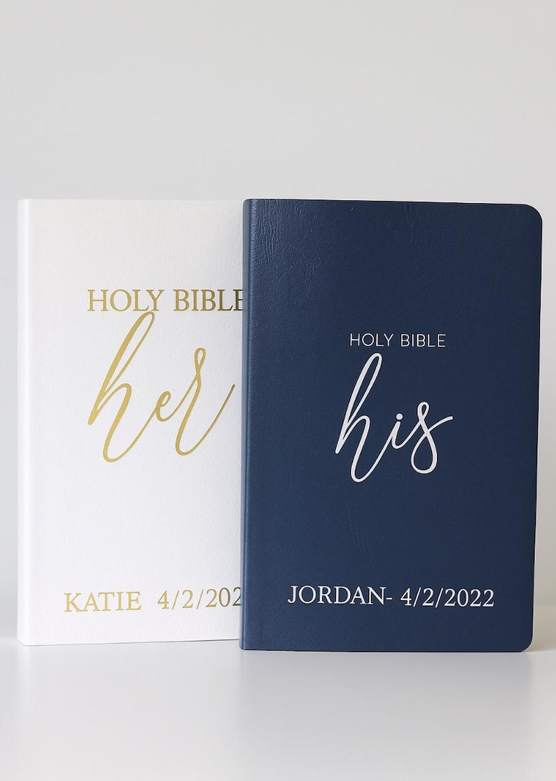 Personlig Bibel | Anpassad KJV, NKJV, NIV | Kristen gåva, bröllop, dop, konfirmation, minnessak | Anpassad Bibel | Bibeln | Engelsk Bibel bild 3