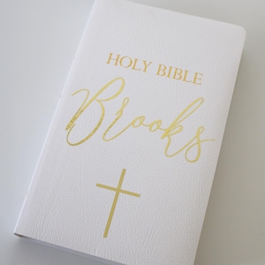 Personlig Bibel | Anpassad KJV, NKJV, NIV | Kristen gåva, bröllop, dop, konfirmation, minnessak | Anpassad Bibel | Bibeln | Engelsk Bibel White Bible w/Gold