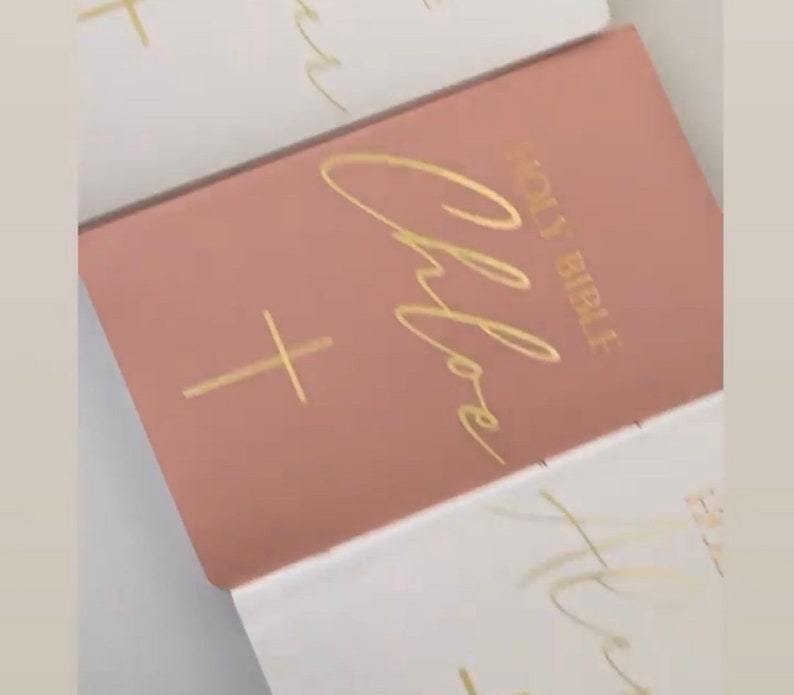 Personlig Bibel | Anpassad KJV, NKJV, NIV | Kristen gåva, bröllop, dop, konfirmation, minnessak | Anpassad Bibel | Bibeln | Engelsk Bibel bild 6