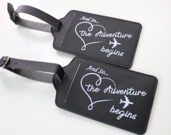 Bulk Wedding Favor Luggage Tags, Adventure Begins, Bridal Shower Gift