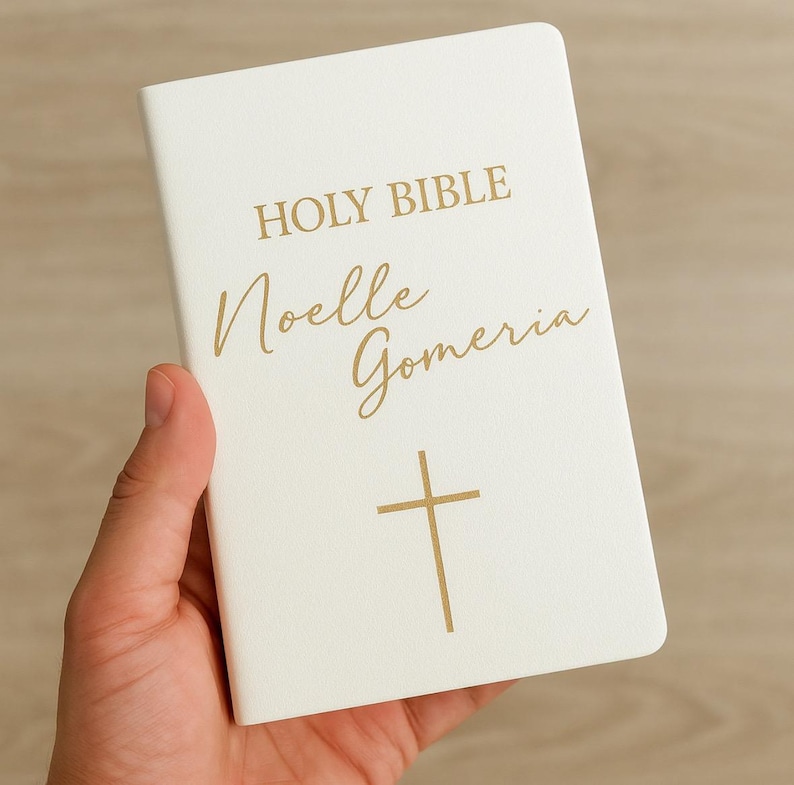 Personlig Bibel | Anpassad KJV, NKJV, NIV | Kristen gåva, bröllop, dop, konfirmation, minnessak | Anpassad Bibel | Bibeln | Engelsk Bibel bild 4
