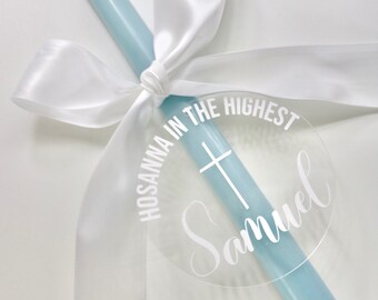 Custom Easter Candle | Personalized Baptism, Palm Sunday Gift