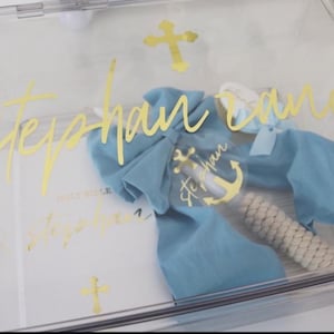 Custom Acrylic Baptism Box|Customized Keepsake Baptism Acrylic Box | Personalized Baby First Communion Box With Name EMPTY |Christening Gift