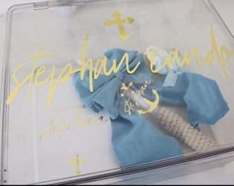 Personalized Acrylic Baptism Keepsake Box | First Communion Gift (EMPTY)