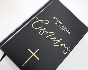 Personalized Custom Bible| Custom Bible|Bilingual Bible/KJV Personal size/Black/Hardcover| Spanish and English Bible