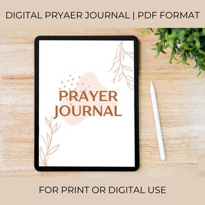 Digital Prayer Journal | Printable PDF Template | Daily Prayer Requests, Bible Verse, Scripture Application, and More