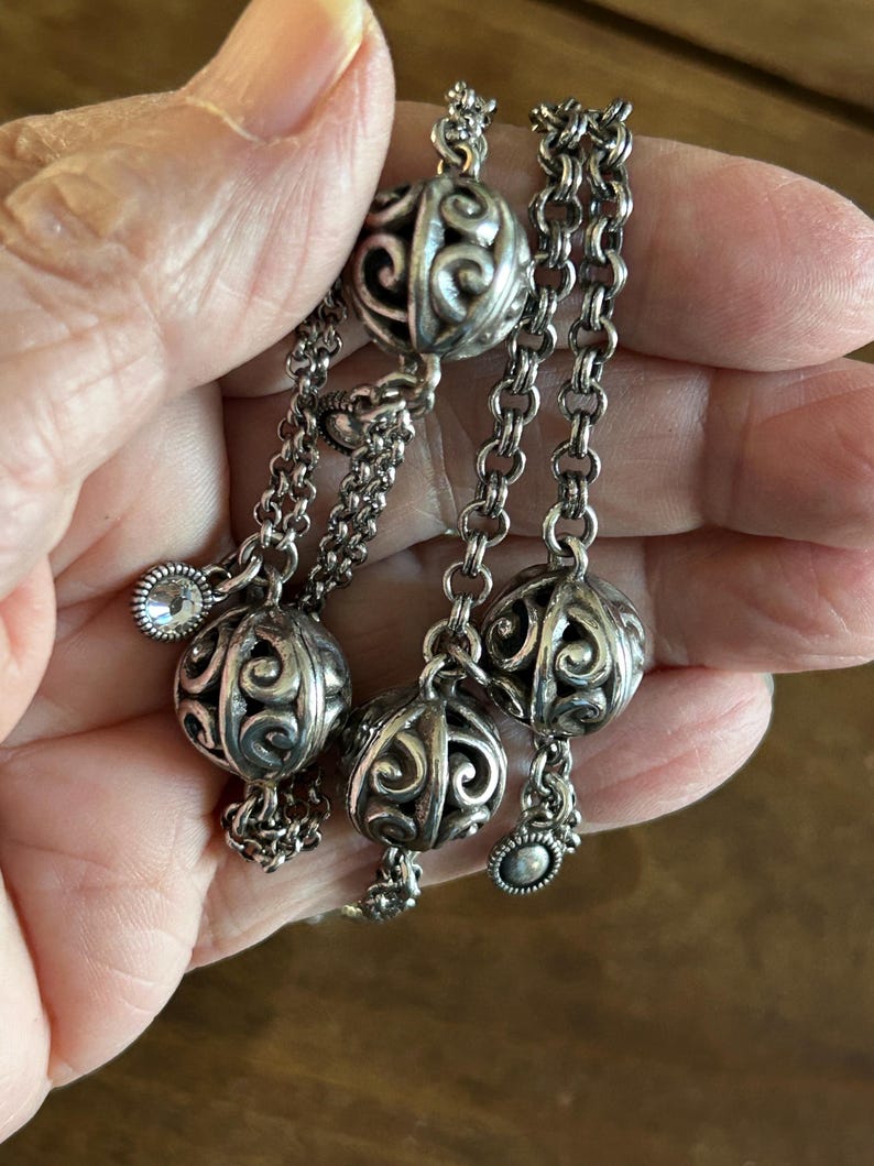 Brighton chain necklace with filigree ball silver tone bild 6