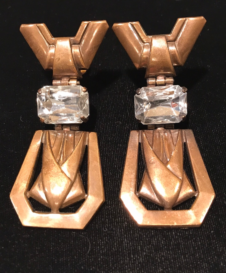 Vintage clip earrings from Ermani Bulatti Art Deco style