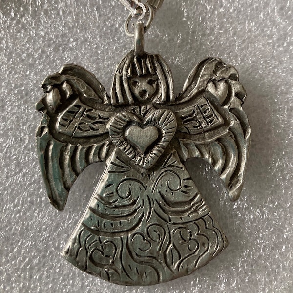 Marcie pewter angel pendant necklace Charity