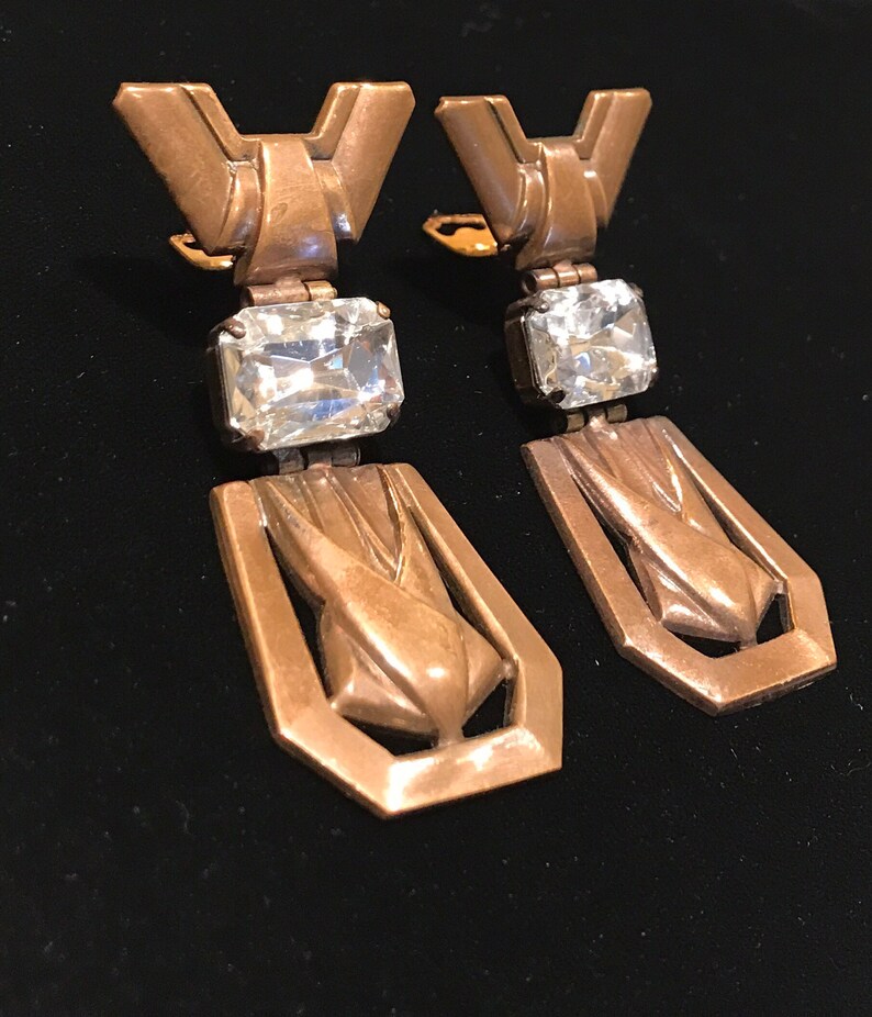 Vintage clip earrings from Ermani Bulatti Art Deco style