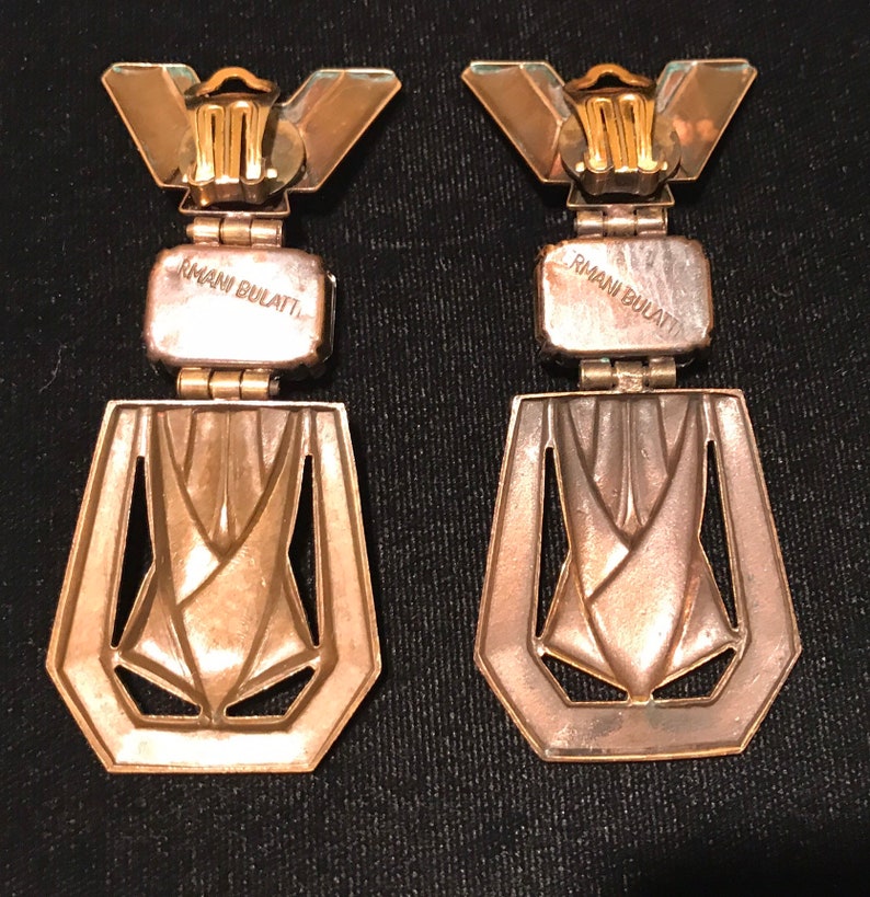 Vintage clip earrings from Ermani Bulatti Art Deco style