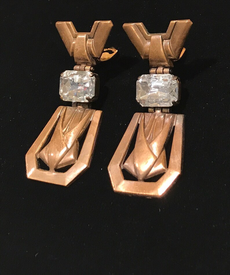 Vintage clip earrings from Ermani Bulatti Art Deco style