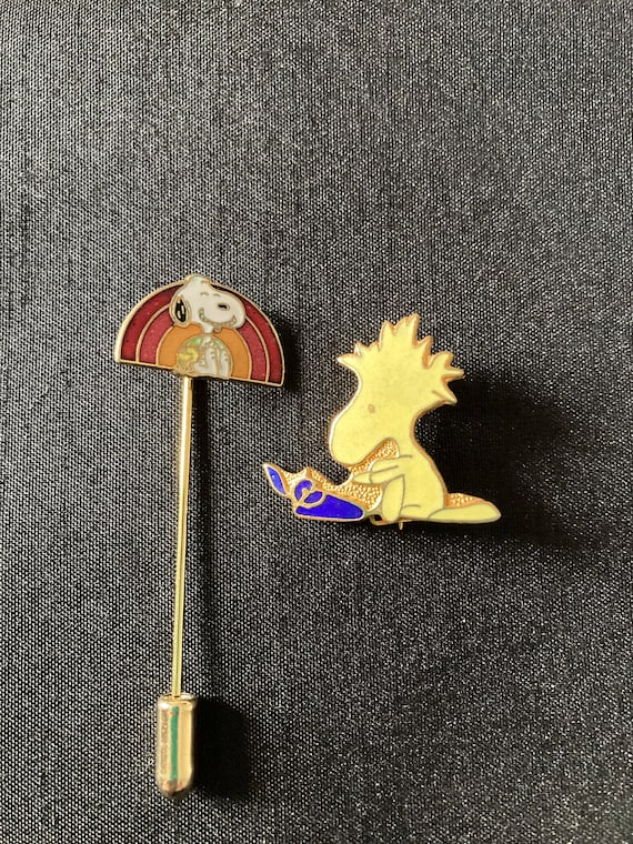 Snoopy and Woodstock cloisonné pins