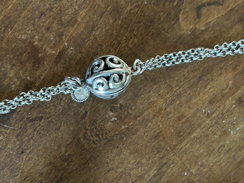 Brighton chain necklace with filigree ball silver tone bild 4