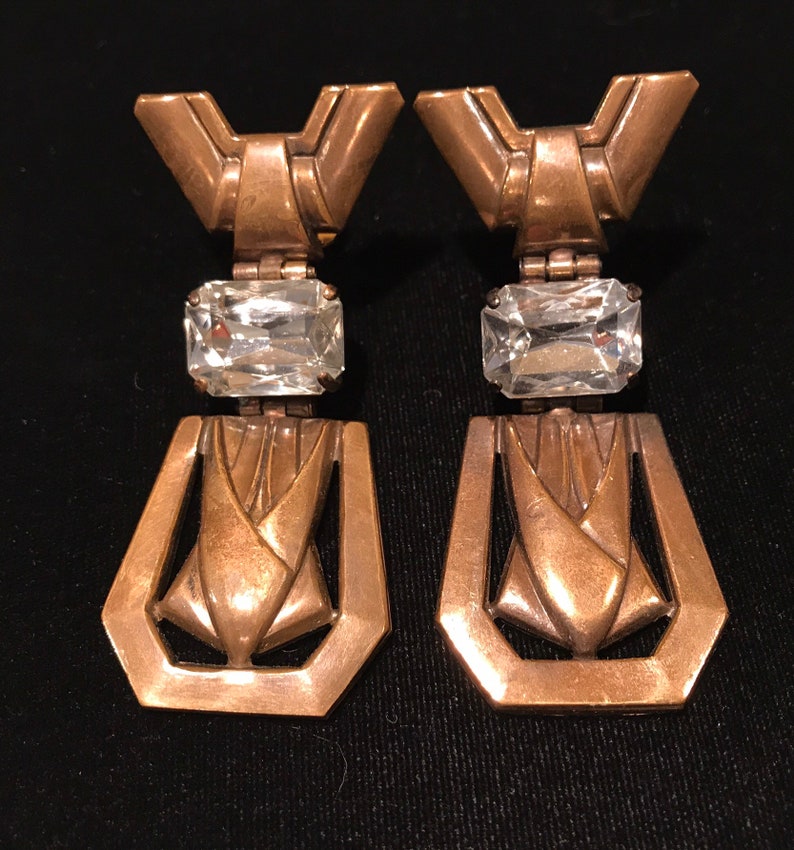 Vintage clip earrings from Ermani Bulatti Art Deco style