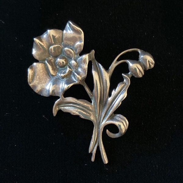 Danecraft flower pin brooch Sterling silver