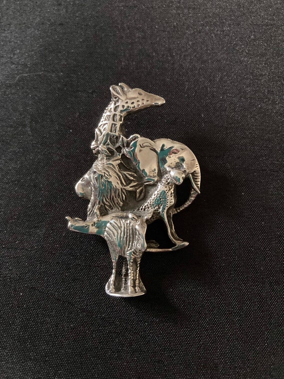 Giraffe Cheetah Lion Vintage Southwest Sterling Silver Bracelet Giraffe Cheetah Lion Vintage Southwest Sterling Silver Bracelet