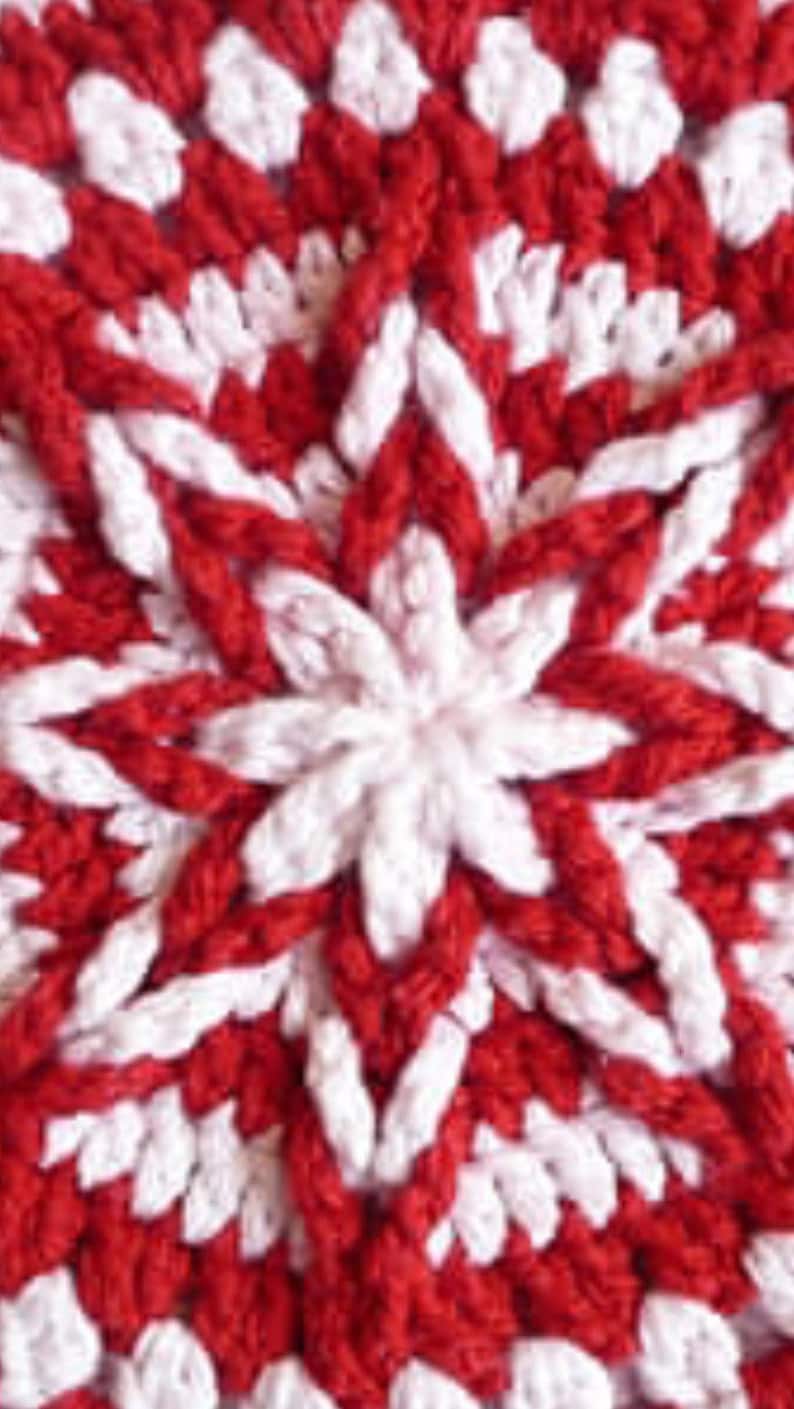 Hand Crocheted Star Pattern Kitchen Potholder Set