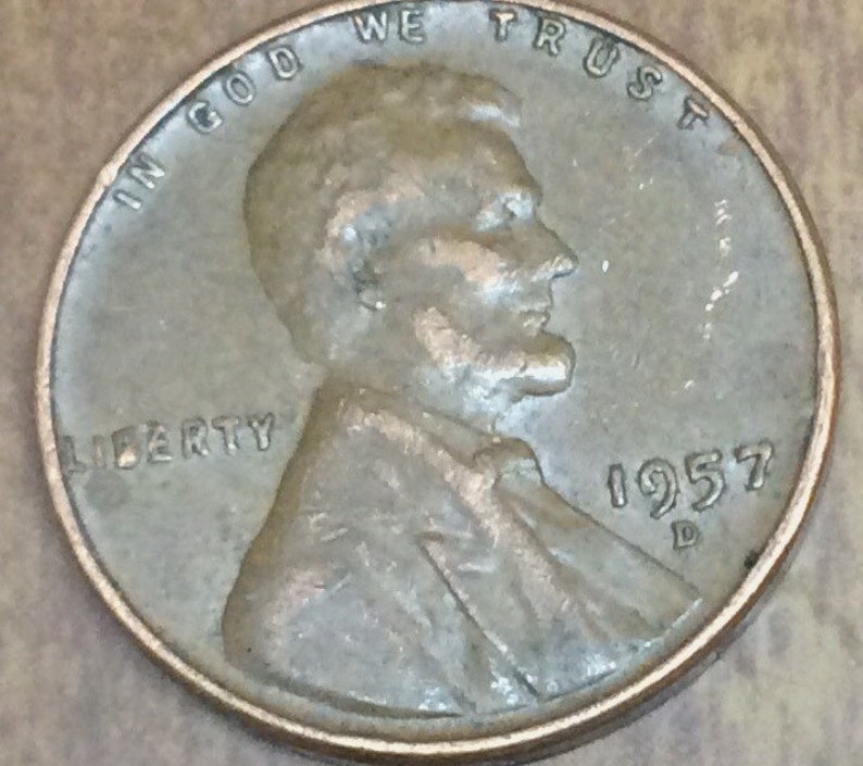 Free Shipping 1957 D ERROR Lincoln Wheatback Penny #INVD377