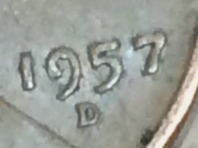 Free Shipping 1957 D ERROR Lincoln Wheatback Penny #INVD377