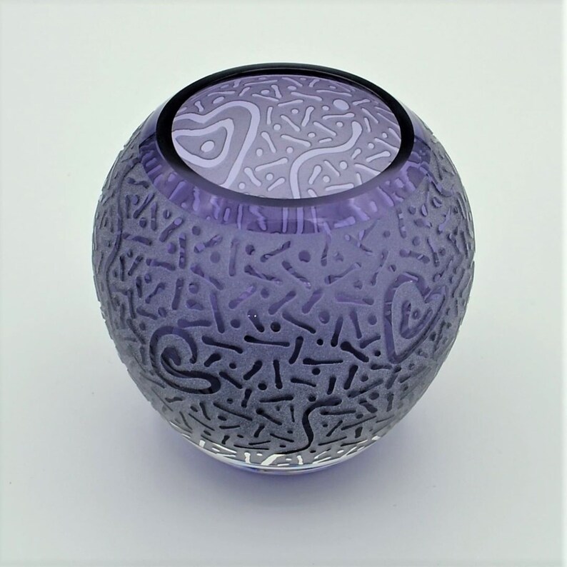 Hand Blown Glass Rose Bowl Etsy