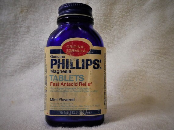 Vintage Phillips Milk of Magnesia Cobalt Blue Glass Bottle - Etsy