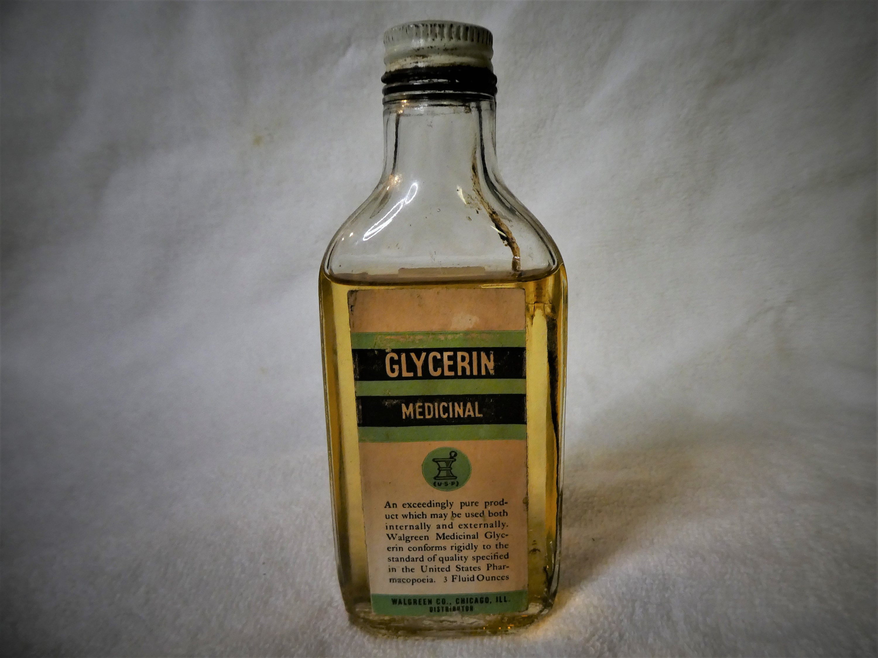 Walgreen Co. Vintage Medicinal Glycerin Apothecary Bottle - Etsy