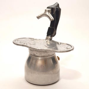 Vintage Italian coffee maker design IRMEL "Nova Espress Export" in pure aluminum / Moka espresso coffee for 2 cups