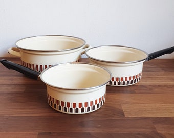 Set pentole smaltate Moneta, vintage italiano anni '60